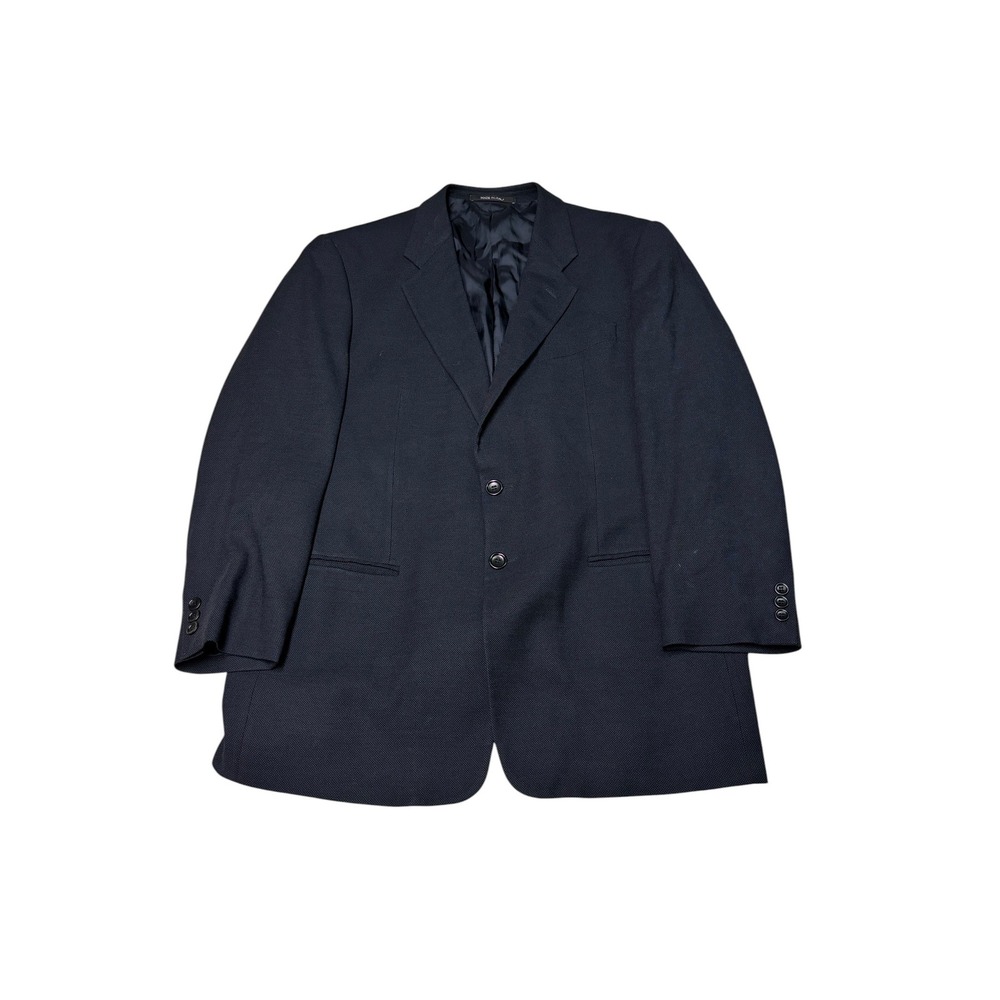 Armani Collezioni Mens Navy Blue Wool Blend Blazer Sport Coat Italy 42R